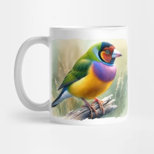 Colorful Gouldian Finch - Watercolor Bird Mug